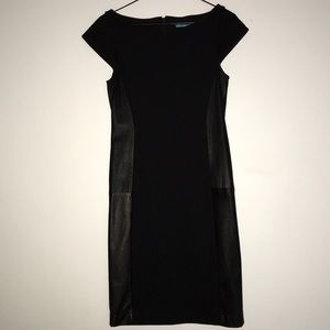 Alice+Olivia Ava Leather Panel Ponte Dress